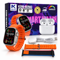 Smartwatch K200 Ultra 3 con audífonos y 2 correas
