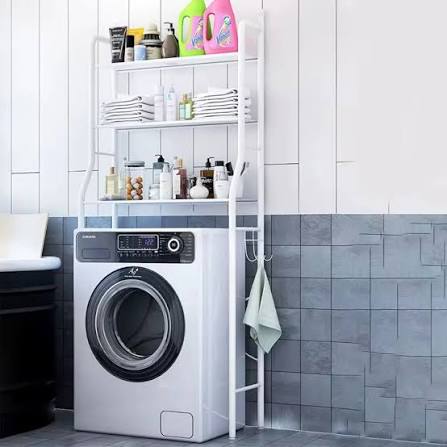 Organizador para Lavadora de 3 Niveles | Estante Metálico Multifuncional para Baño y Lavandería