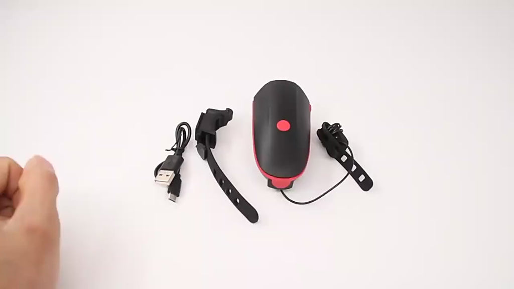 Luz LED Recargable USB para Bicicleta con Bocina 120 dB y Control Remoto